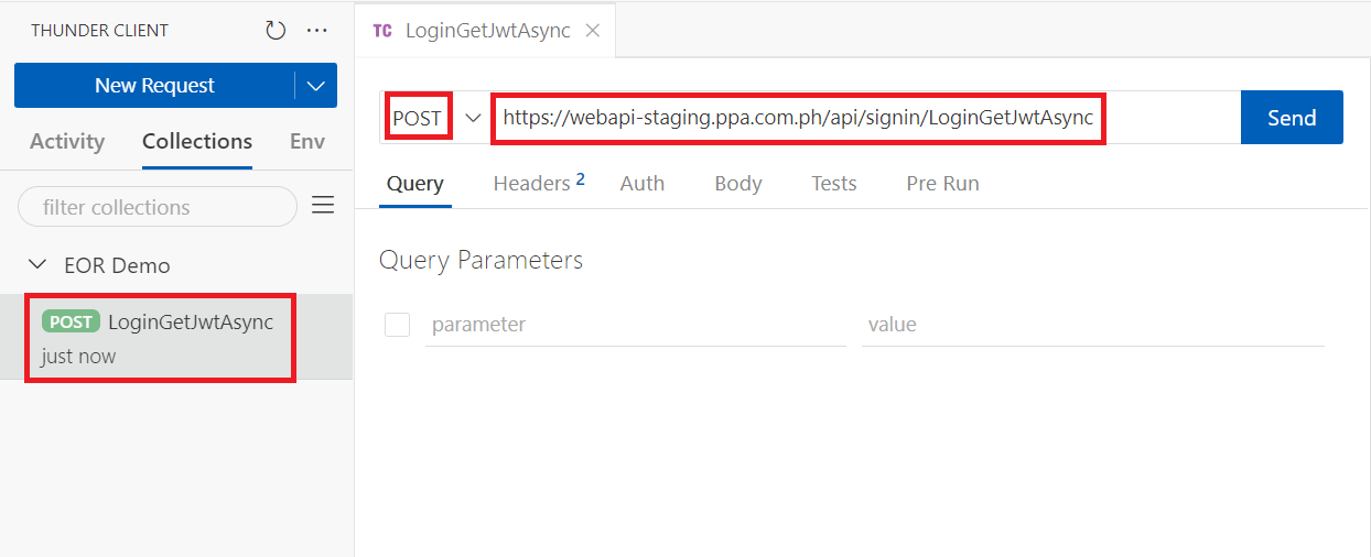 Modifying LoginGetJwtAsync Request