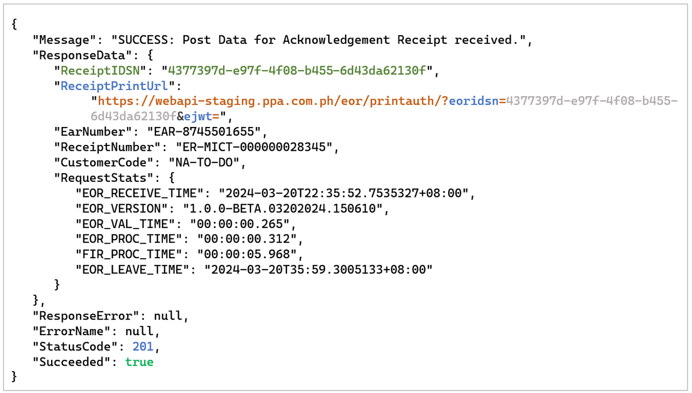 JSON Payload Response